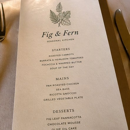 Disposable Paper Menus