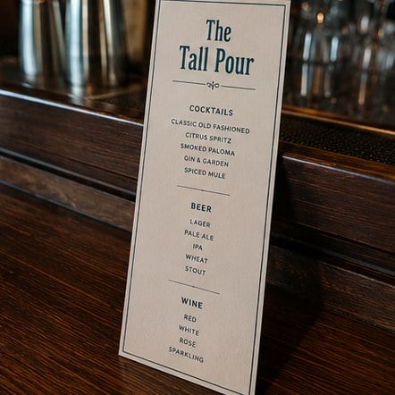 Drink & Cocktail Menus