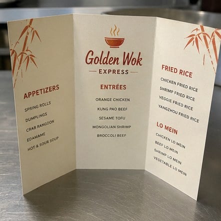 Trifold Takeout Menus